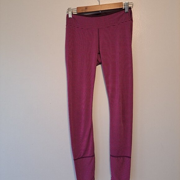 Prana Striped Full Length Leggins‎ Yoga Gym Training Womens Size Small - Picture 1 of 13